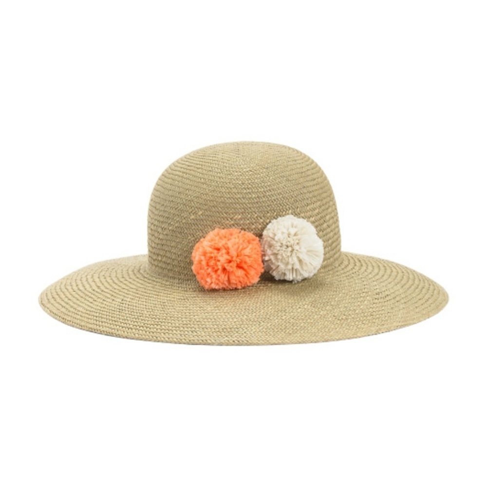 Italian Hat DANIELE MEUCCI Natural Straw Pom Pom